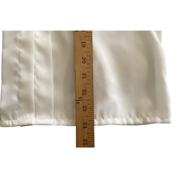 Vintage 90’s button front closure white blouse with black trim necktie sz 7/8 - Picture 6 of 6